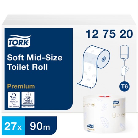 Toapapper Tork Mid-Size Premium 3-lags T6 System