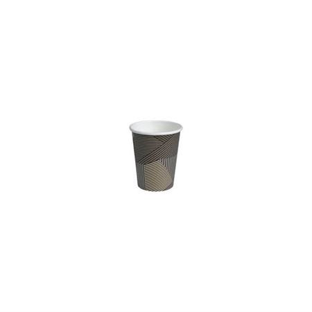 Kaffebägare papper Lines Brun/Vit med öra 18cl