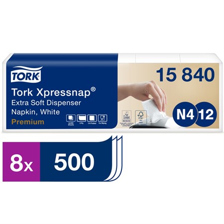 Dispenserservett Tork Xpressnap®Premium 2-lag ¼ vikt N4