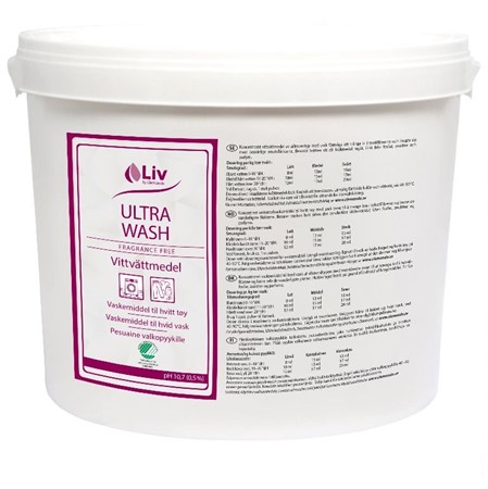 Tvättmedel Pulver Vit Ultra Wash 8kg oparfymerat Liv