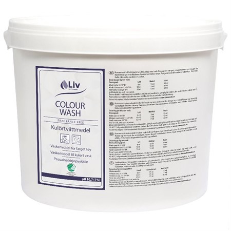 Tvättmedel Pulver Kulört Colour Wash 8kg oparfymerat Liv
