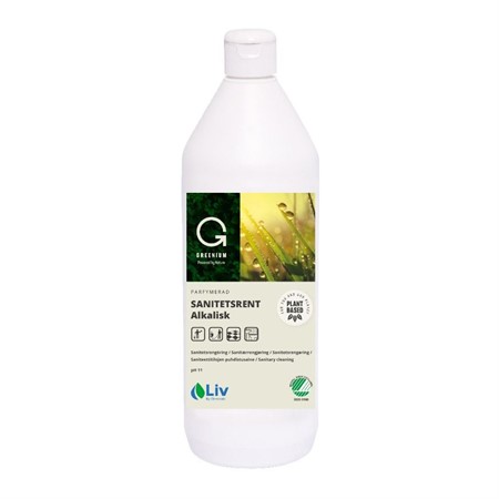 Sanitetsrent Alkalisk Greenium pH11 1L Liv