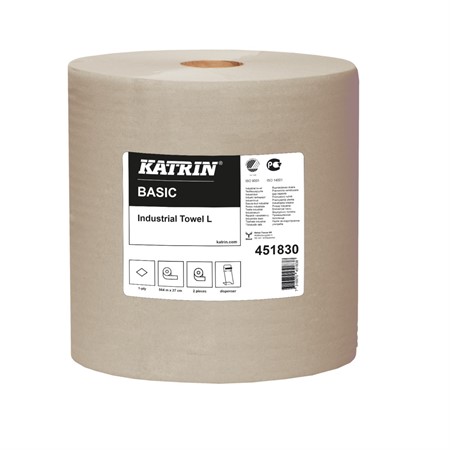 Industrirulle Katrin Basic grå L 1-lags