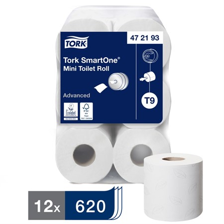 Toapapper Tork SmartOne®Mini Advance 2-lags T9