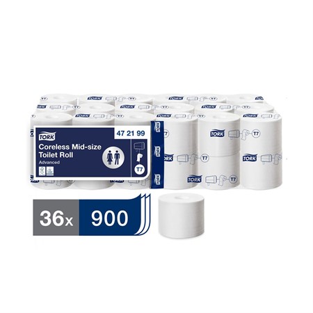 Toapapper Tork Coreless Mid-Size vit 2-lag T7