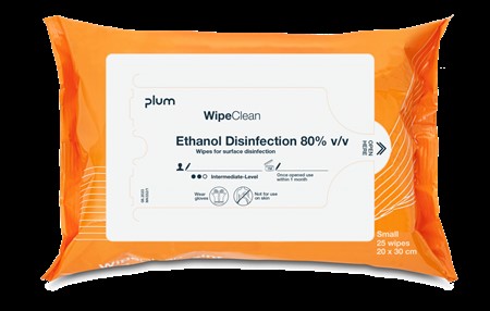 Desinfektionsservett Wipe Clean Large Etanol 80 % Plum