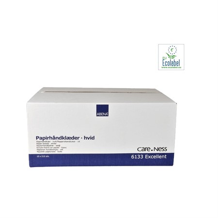 Pappershandduk Abena Excellent 2-lags v-vikt Vit