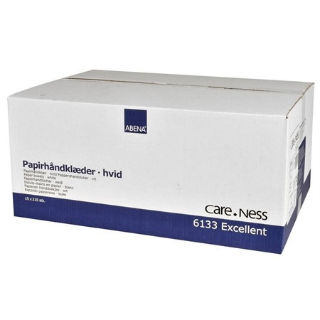 Pappershandduk Abena Excellent V-fold 2-lags vit H3