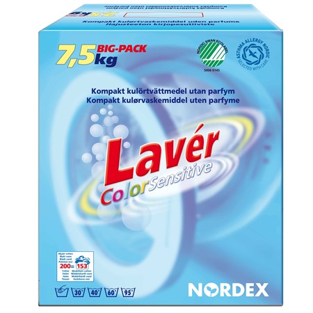 Tvättmedel kulör 7,5 kg Sensitive Lavér Color  Nordex
