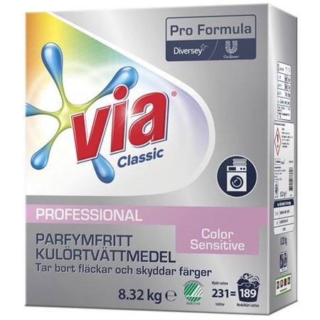 Tvättmedel Color Sensitive 8,32kg Via Professional