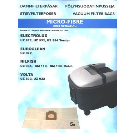 Dammpåse Elextrolux UZ932/Terrier microfiber 5-pack
