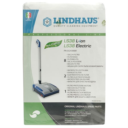 Lindhaus LS38 dammpåse 8 st+3 filter