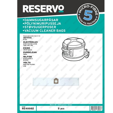 Dammpåse UZ/GD/VP 930 microfiber Vit 5-pack