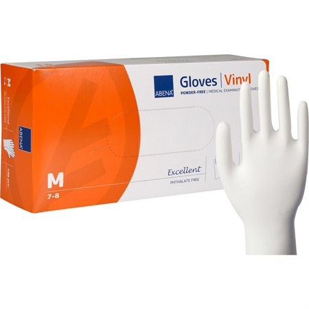 Engångshandske Excellent vinyl puderfri ftalatfri klar M Abena